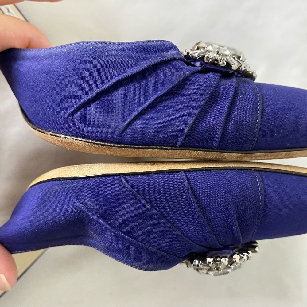 Jimmy Choo Embellished Satin Pumps blue/purple closed toe size 40 - Picture 11 of 14